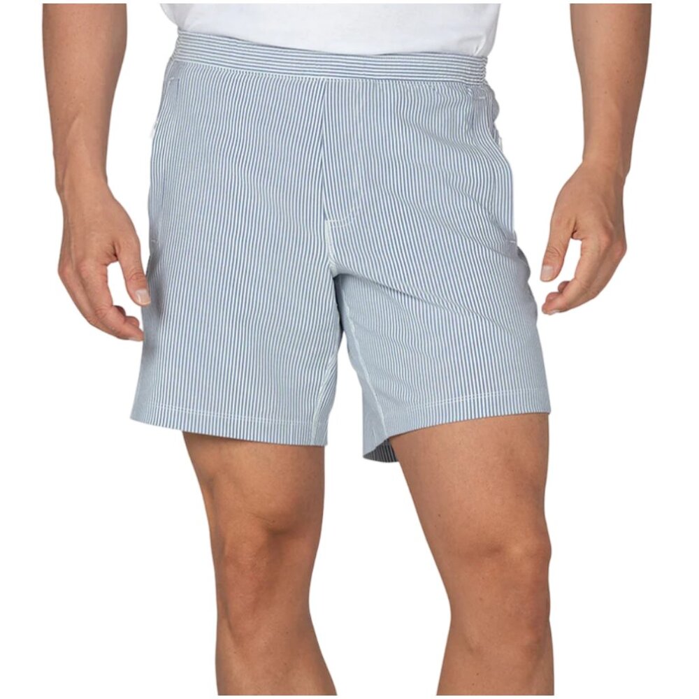 Birddogs Flying Wasps blue seersucker shorts S small long boomsticks lined